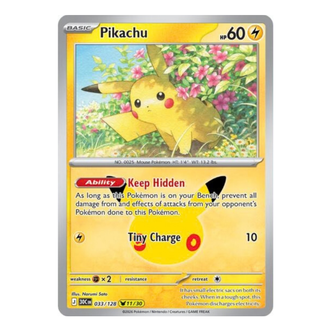 Pikachu 033/128 - 30th Celebration